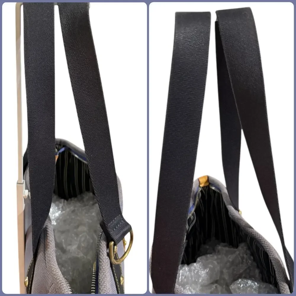 LOUIS VUITTON Antigua Cabas MM‎ Blue Canvas Tote Bag Studded Hardware Vintage